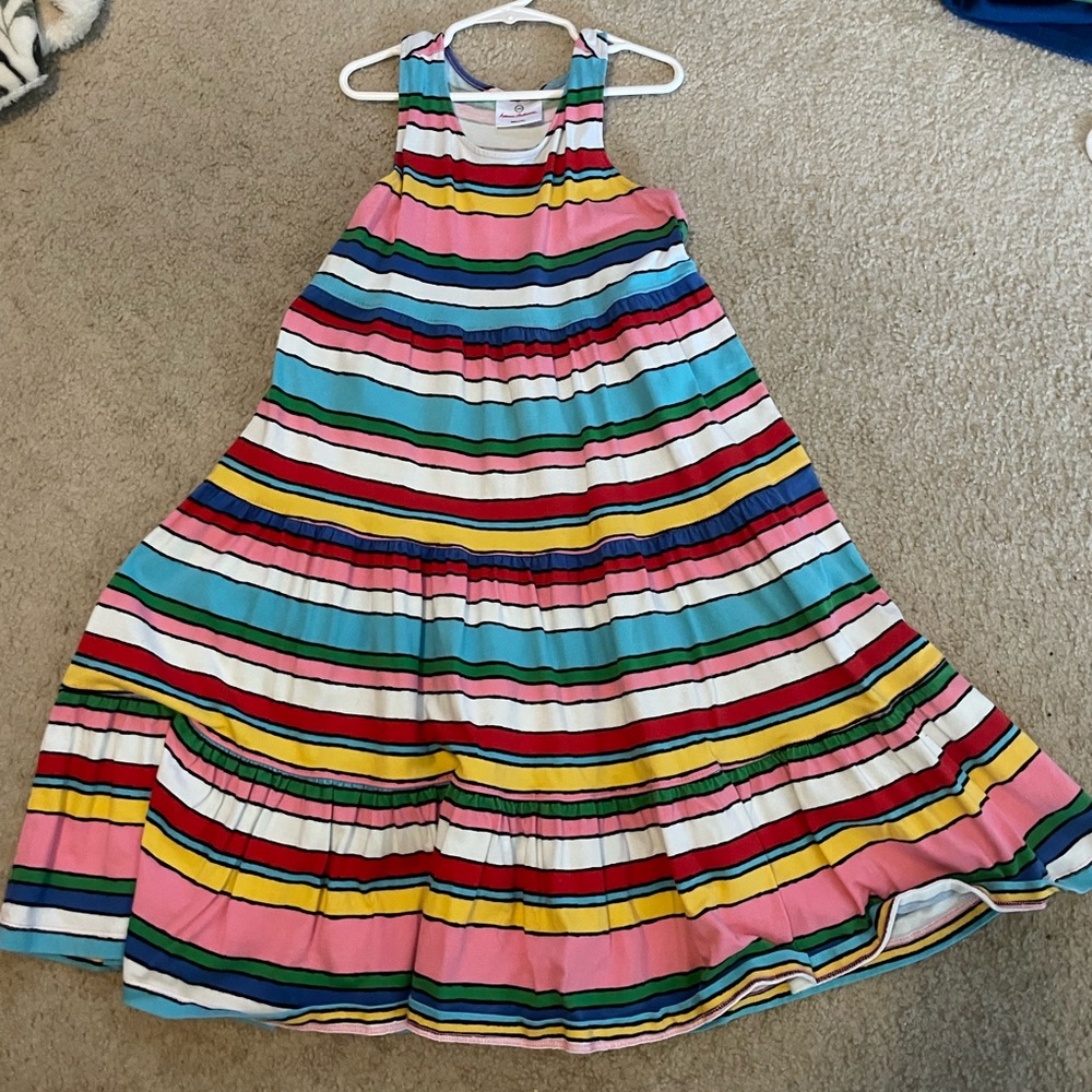 Hanna Andersson Pink and Blue Tiered Sundress Sleeveless Casual